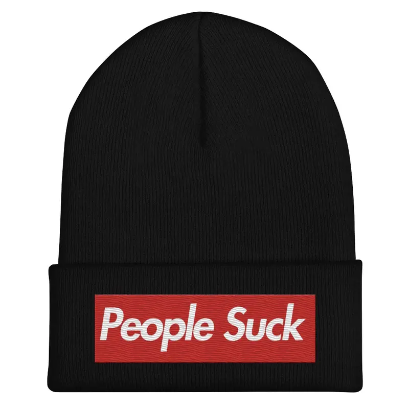 Embroidered People Suck Beanie